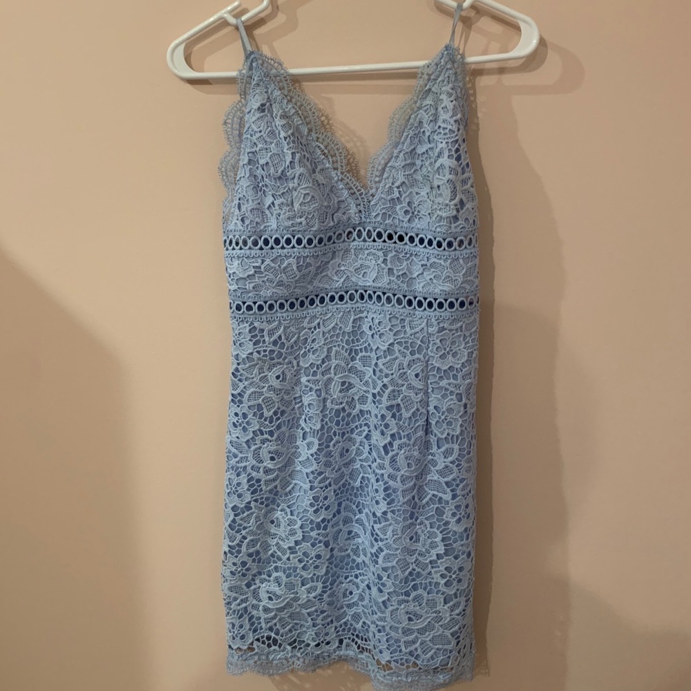 light blue lace dress